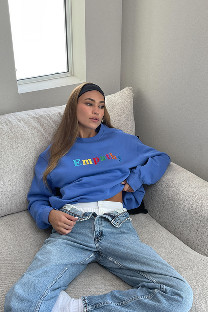 Empathy Always Royal Blue Crewneck The Mayfair Group LLC