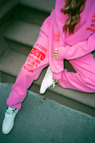 It Costs $0.00 To Be A Nice Person Pink Sweatpants