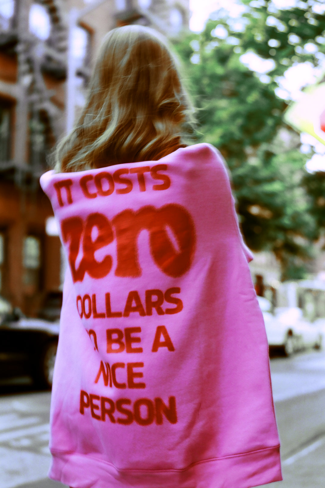 It Costs 0.00 To Be A Nice Person Pink Hoodie The Mayfair Group LLC