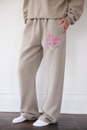 You Deserve to be Happy Wide Leg Sweatpants