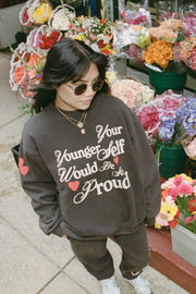 Your Younger Self Charcoal Crewneck