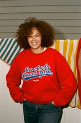 Somebody Loves You Red Fitted Crewneck