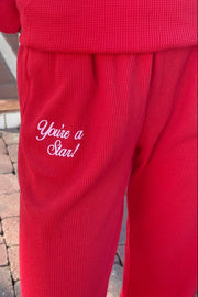 You Are A Star Waffle Wide Leg Sweatpants