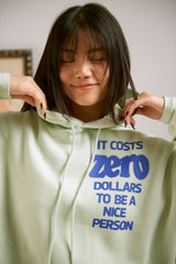It Costs $0.00 To Be A Nice Person Mint Hoodie