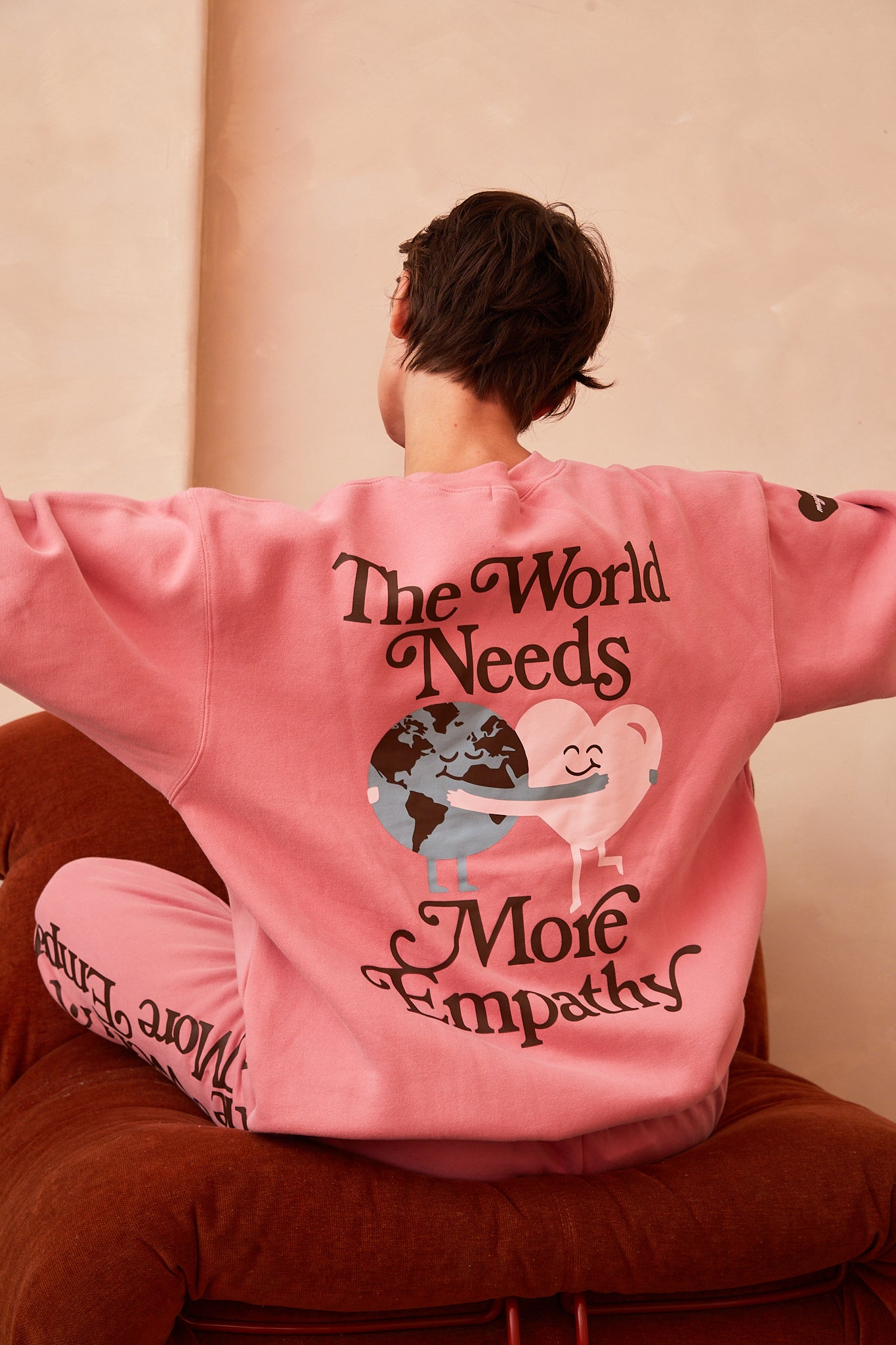 The World Needs More Empathy Vintage Pink Crewneck – The Mayfair Group LLC