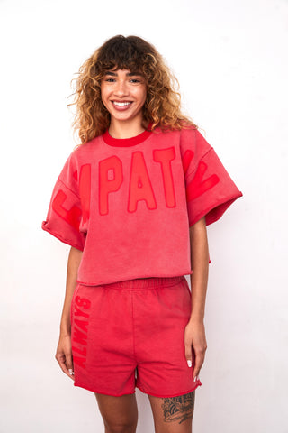 Empathy Always Vintage Red Sweatshorts
