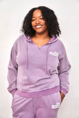 You Deserve Flowers Relaxed Notch-Neck Hoodie