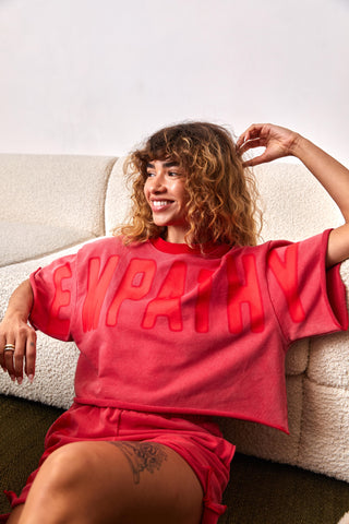 Empathy Always Vintage Red Short Sleeve Crewneck