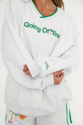 Going Offline V-Neck Sweatshirt