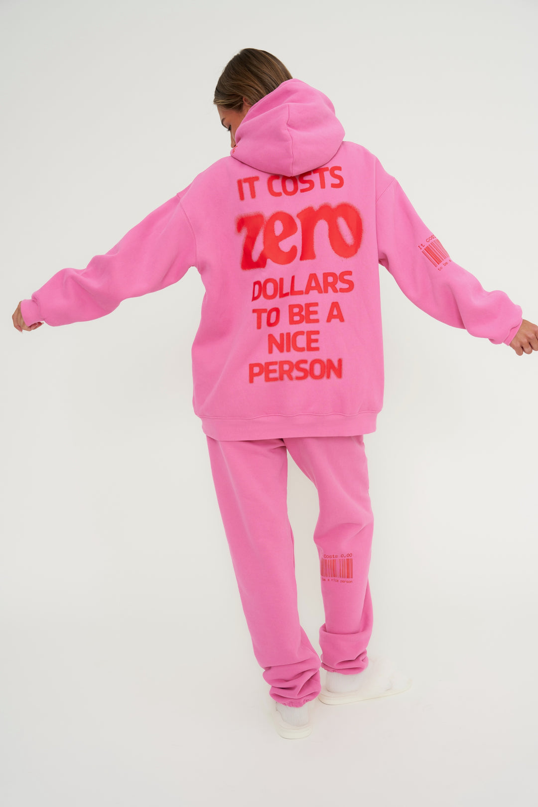 It Costs $0.00 To Be A Nice Person Pink Hoodie – The Mayfair Group LLC