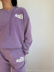 You Deserve Flowers Relaxed Notch-Neck Hoodie