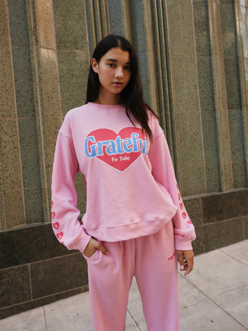 Grateful For Today Waffle Crewneck