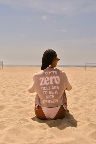 It Costs $0 Taupe Short Sleeve Crewneck