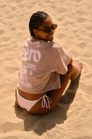 It Costs $0 Taupe Short Sleeve Crewneck