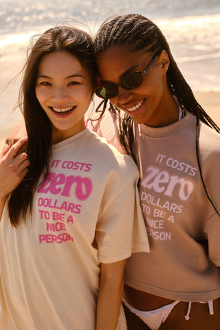 It Costs $0 Taupe Short Sleeve Crewneck