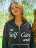 My Self Care Waffle Zip-Up Hoodie