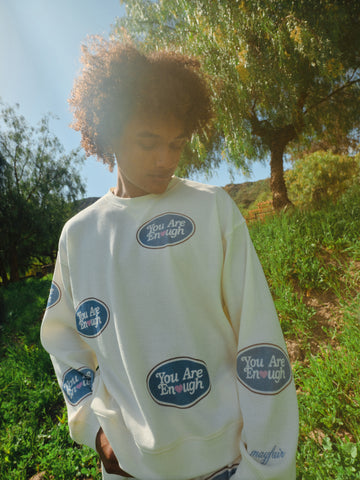 You Are Enough Waffle Crewneck