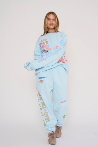 Angels All Around You Sky Blue Crewneck