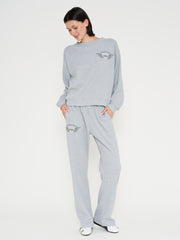 Soul Grey Relaxed Waffle Wide-Leg Sweatpants