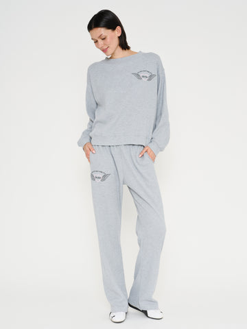 Soul Grey Relaxed Waffle Wide-Leg Sweatpants