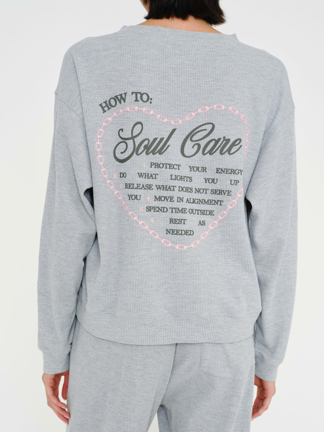 Soul Grey Relaxed Waffle Crewneck – The Mayfair Group LLC