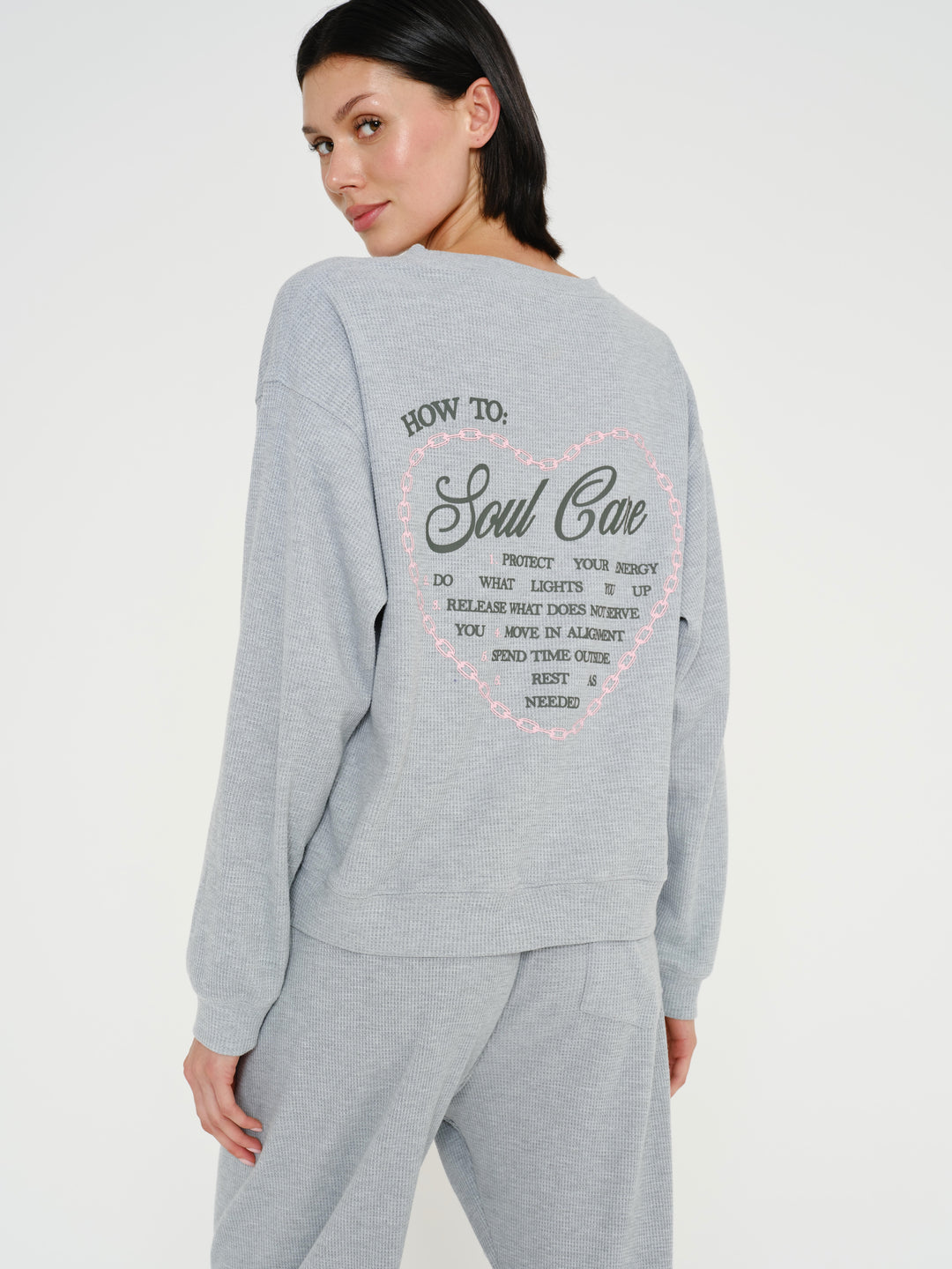 Soul Grey Relaxed Waffle Crewneck – The Mayfair Group LLC