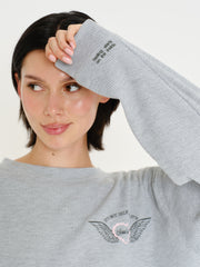 Soul Grey Relaxed Waffle Crewneck