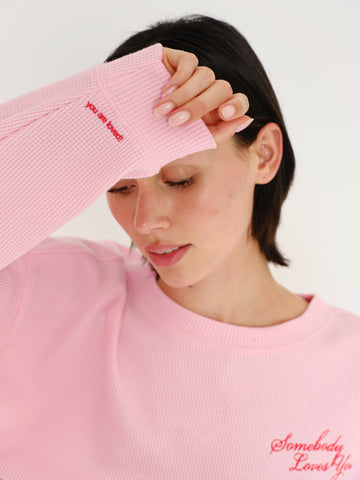 Somebody Loves You Waffle Crewneck