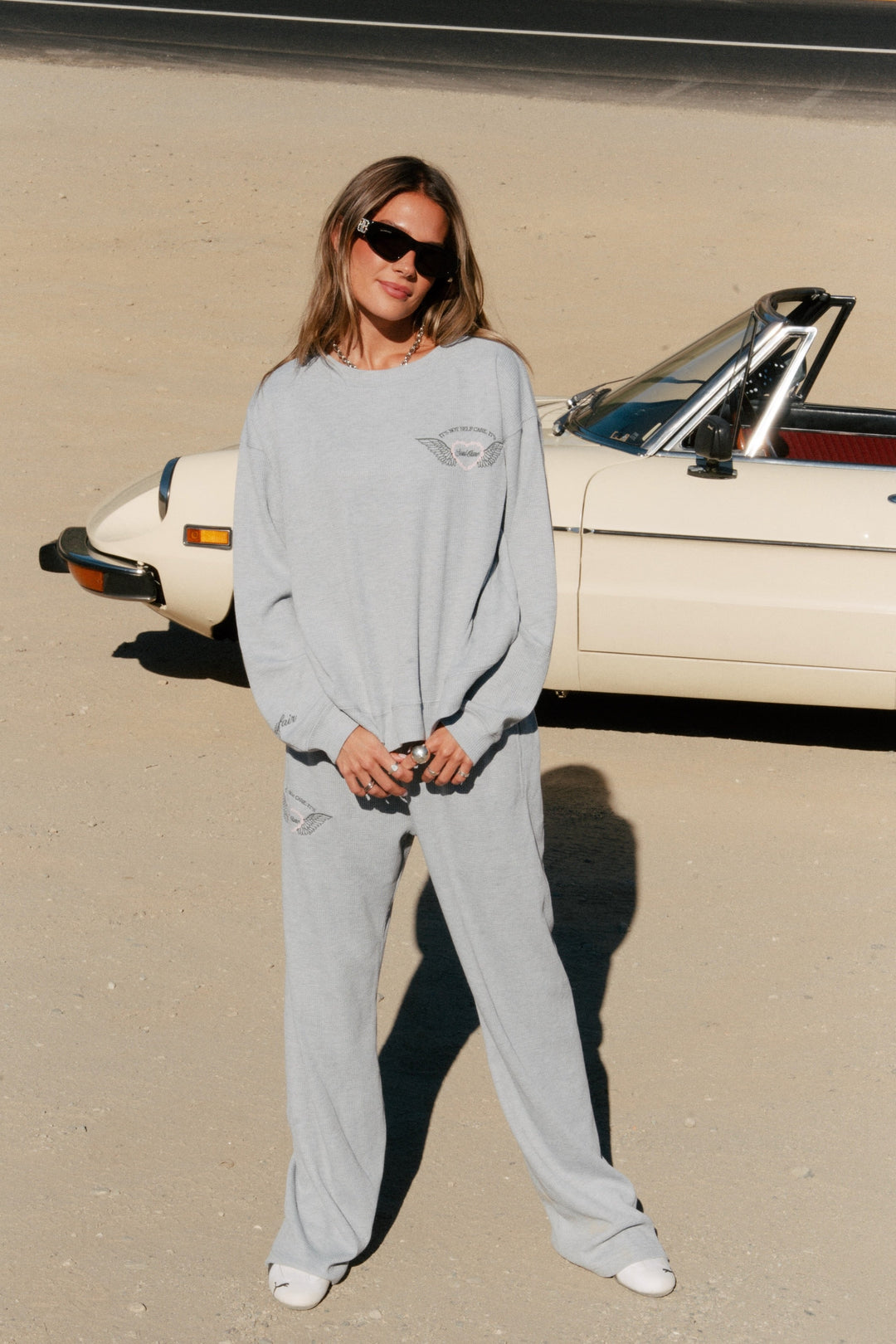 Soul Grey Relaxed Waffle Crewneck – The Mayfair Group LLC