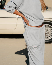 Soul Grey Relaxed Waffle Wide-Leg Sweatpants