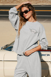 Soul Grey Relaxed Waffle Crewneck
