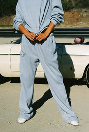 Soul Grey Relaxed Waffle Wide-Leg Sweatpants