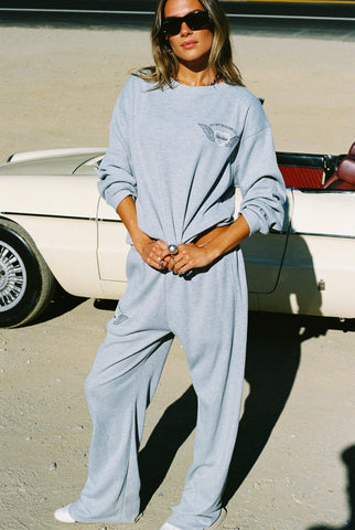 Soul Grey Relaxed Waffle Wide-Leg Sweatpants