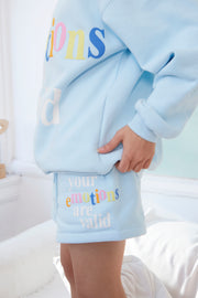 Your Emotions Are Valid Sky Blue Sweatshorts