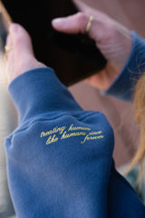 Treating Humans Like Humans Navy Fitted Half-Zip